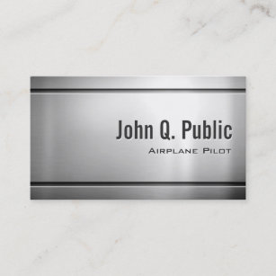Airplane Pilot - Cool Stainless Steel Metal Business Card