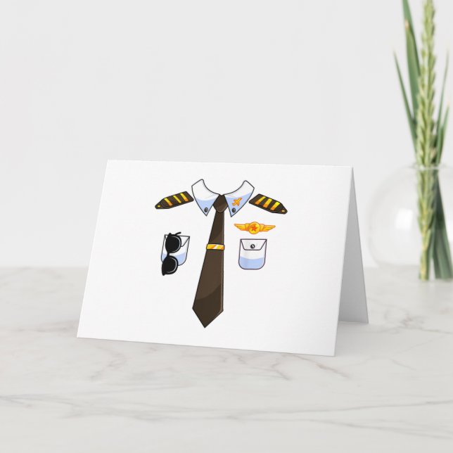 Airplane Pilot Costume Halloween Kids Women Men Invitation (Front)