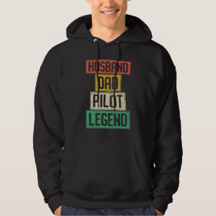Airplane Pilot Dad Father Vintage Retro Husband Da Hoodie