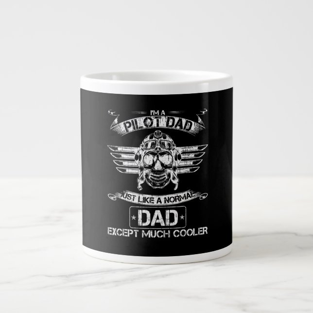 Airplane Pilot Dad Just Normal But Much Cooler Dad Large Coffee Mug (Front)