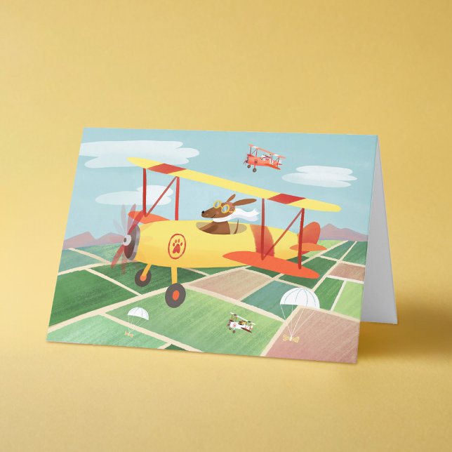 Airplane Pilot Dogs Father's Day  Card (Creator Uploaded)