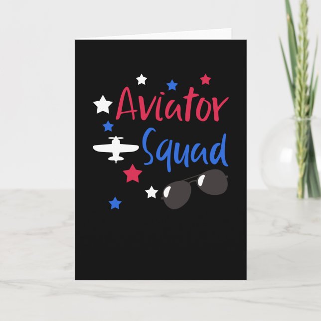Airplane Pilot Flying Cool Aviator Gift Card (Front)
