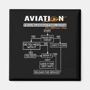 Airplane Pilot Funny Pilot Troubleshooting Guide Magnet