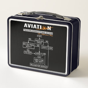 Airplane Pilot  Funny Pilot Troubleshooting Guide Metal Lunch Box