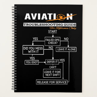 Airplane Pilot  Funny Pilot Troubleshooting Guide Planner