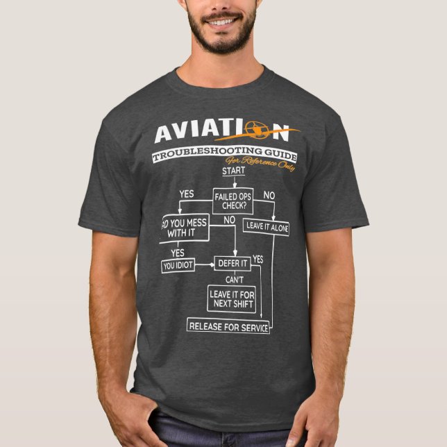 Airplane Pilot  Funny Pilot Troubleshooting Tee (Front)