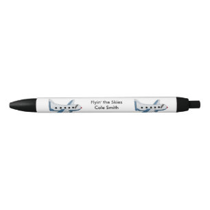 Airplane Pilot or Flight Design Black Ink Pen
