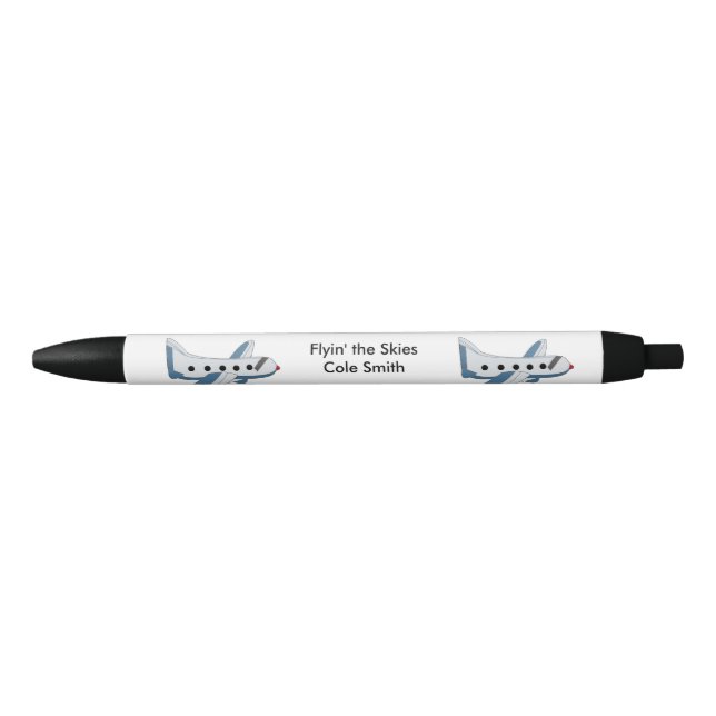 Airplane Pilot or Flight Design Black Ink Pen (Front)
