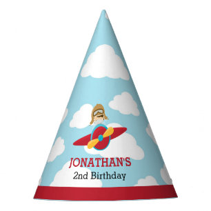 Airplane Pilot Party Hats - Kids Boy Birthday