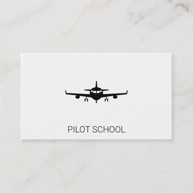 Airplane | Pilot School | Private Flights Business Card (Front)