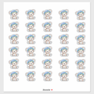 Airplane Pilot Teddy Bear Envelope Close 1.5"