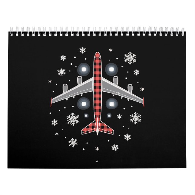 Airplane Plaid Christmas Pilot Calendar (Cover)