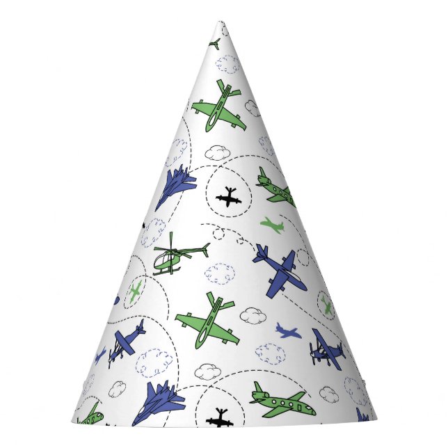 Airplane Plane Aircraft Birthday Party Hat (Front)