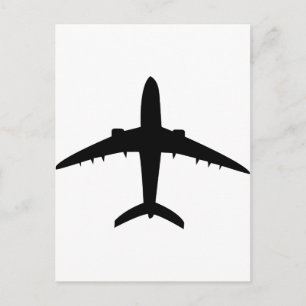 airplane plane aircraft icon postcard
