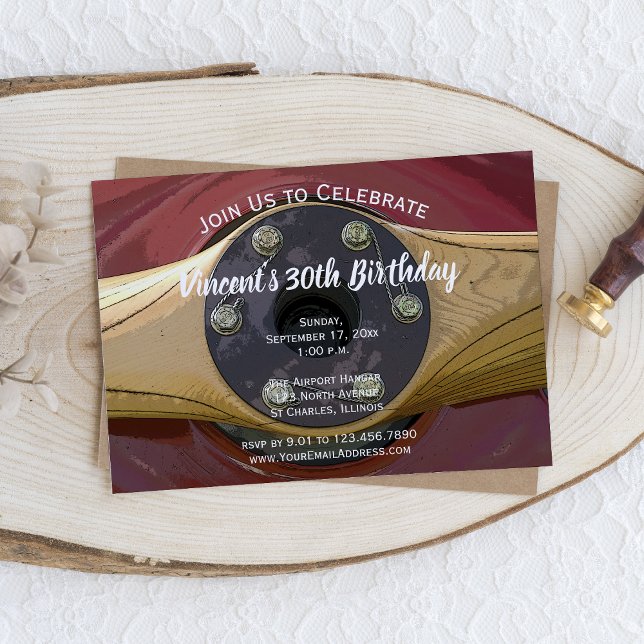Airplane Propeller Birthday Party Invitation (Creator Uploaded)