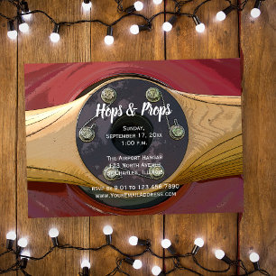 Airplane Propeller Hops and Props Hangar Party Invitation