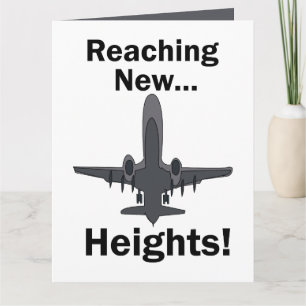 Airplane Reaching New Heights Inspirational Quote Card