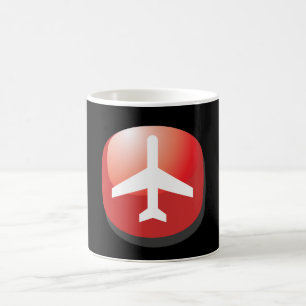 Airplane Red Easy Button Coffee Mug