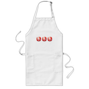 Airplane Red Easy Button Long Apron