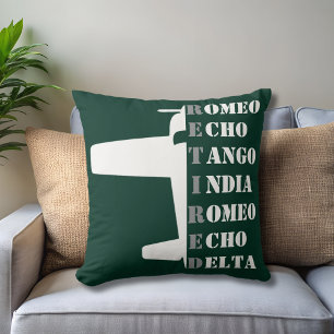 Airplane Retired Nato Phonetic Alphabet Aviation Throw Pillow