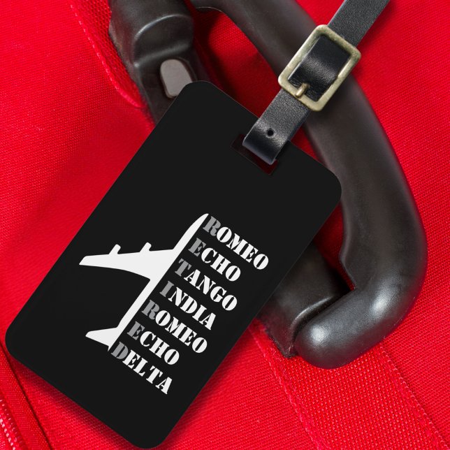 Airplane Retired Nato Phonetic Alphabet Funny Luggage Tag (Creator Uploaded)