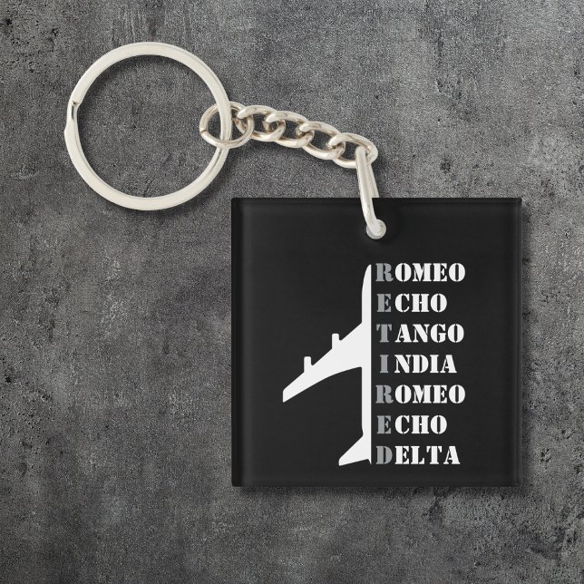 Airplane Retired Nato Phonetic Alphabet Photo Keychain (Creator Uploaded)