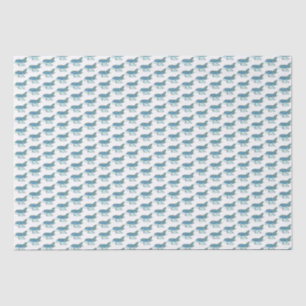 Airplane Retro Blue Birthday Kids Pilot Travel Tissue Paper