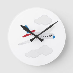 Airplane Round Clock