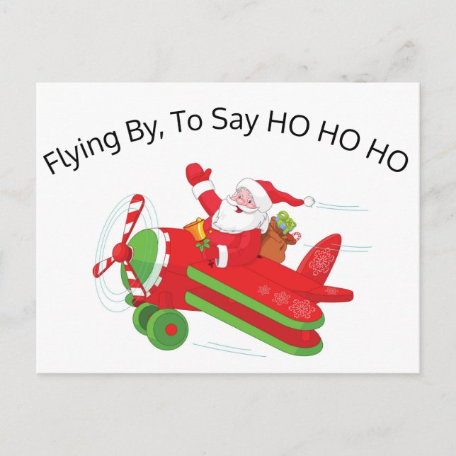 Airplane Santa Postcard (Front)