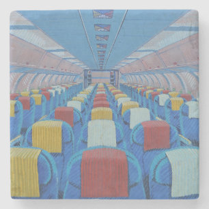 Airplane Seats (by Gregorio Undurraga) Stone Coaster