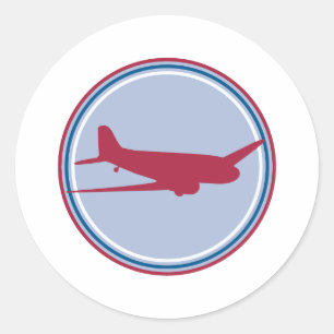 airplane silhouette classic round sticker
