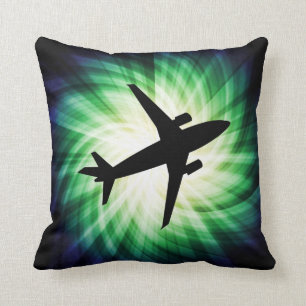 Airplane Silhouette; Cool Throw Pillow
