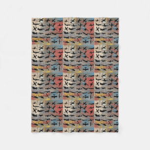 Airplane silhouetts fleece blanket