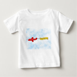 Airplane sky banner 'Happy Fathers Day' Cartoon Baby T-Shirt
