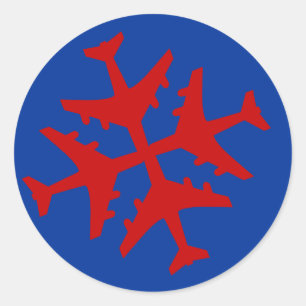 Airplane Snowflake Classic Round Sticker