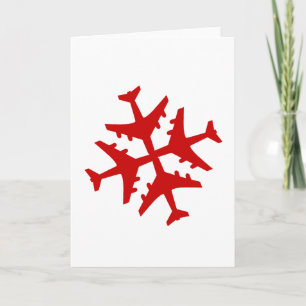 Airplane Snowflake Holiday Card