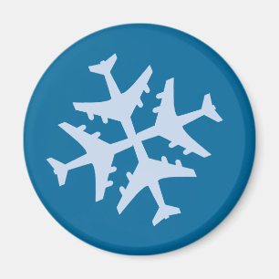 Airplane Snowflake Magnet