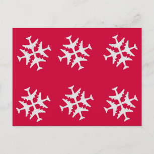 Airplane Snowflake Postcard