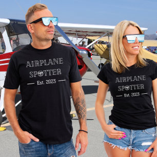 Airplane Spotter Est.  Aviation   Aviator   Custom T-Shirt