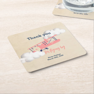 Airplane Square Paper Coaster,  Coaster