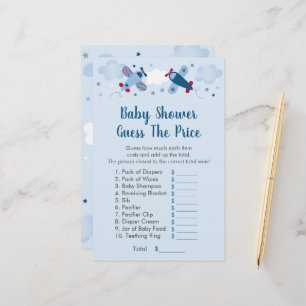 Airplane Stars Guess The Price Baby Shower Game