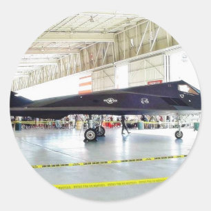 Airplane Stealth Fighter Classic Round Sticker
