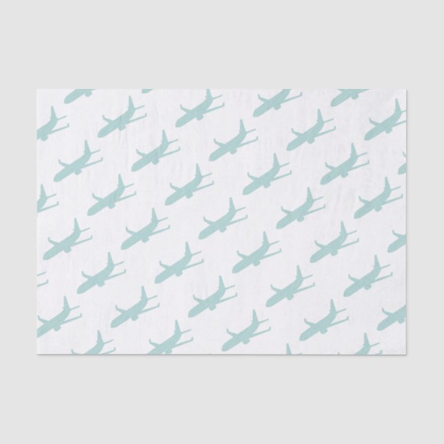 Airplane - strips - blue. tissue paper (Front)