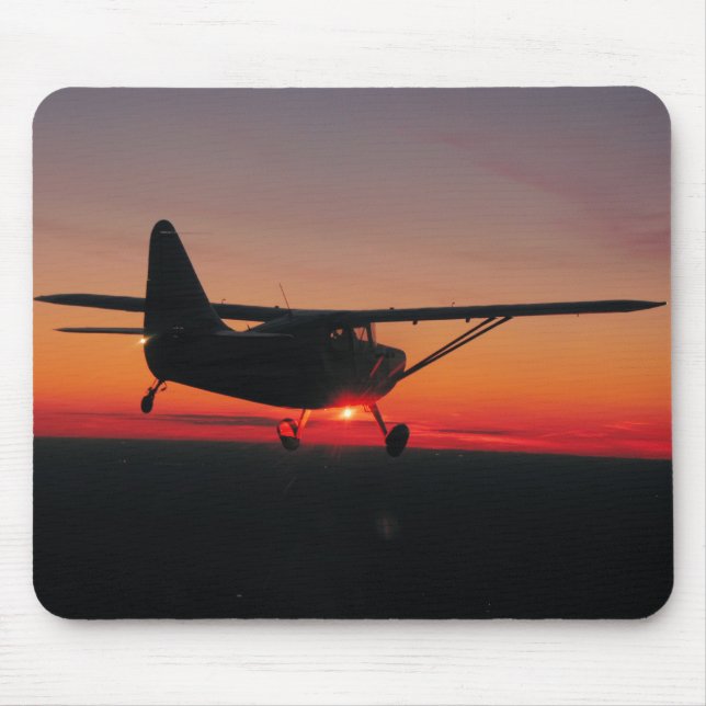 Airplane Sunset Mouse Pad (Front)