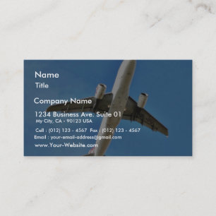 Airplane Takeoff On Blue Sky Business Card