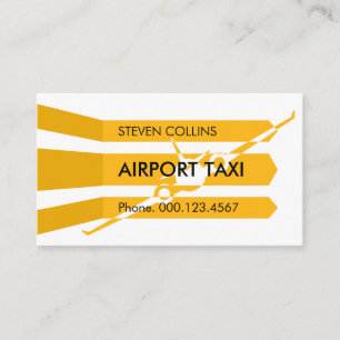 Airplane Taking Off Runway  Business Card