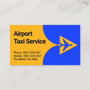 Airplane Taxi Car Taking Off Business Card