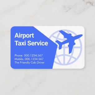 Airplane Taxi Flying Globe Business Card