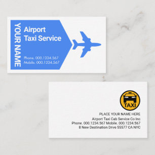Airplane Taxi Taking Off Business Card