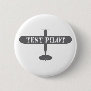 Airplane & Test Pilot 2 Inch Round Button